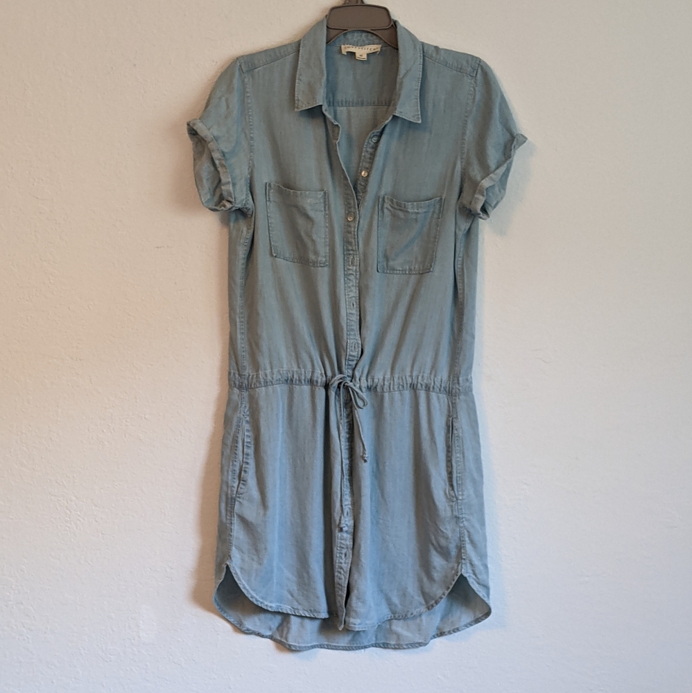 Denim short sleeve dress